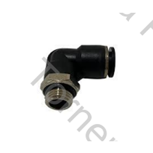 CONECTOR CODO ROSCA 3/8 A POLIAMIDA DE 8 MM (PLASTICO AUTOMATICO)