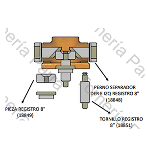 PERNO SEPARADOR DERECHO O IZQUIERDO PARA CAJA DE REGISTRO (REGISTRO DE 8")