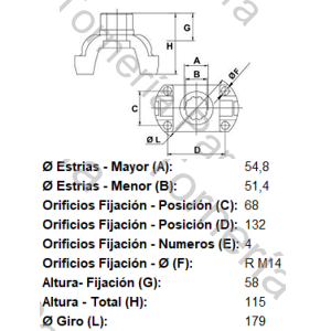 BRIDA DE ACOPLE (SCANIA VARIOS) PARA CRUCETA CR1009 (5-12278XS) 22 ESTRIAS X 54,8 MM (MECPAR)
